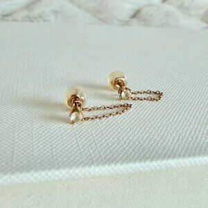 Diamond Chain Stud Earrings _ Bluboho